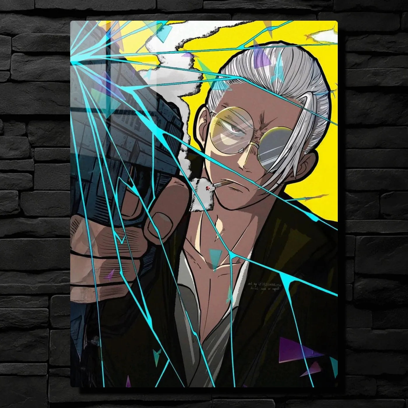 Original Art Man Smoking Intense CO17973 - Image 1