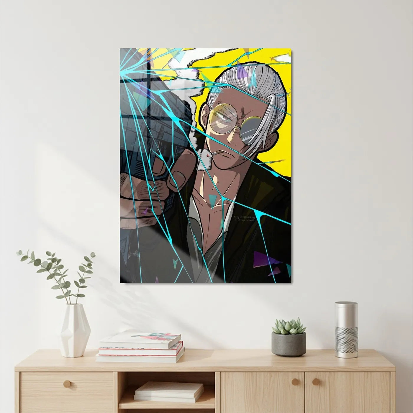 Original Art Man Smoking Intense CO17973 - Image 5