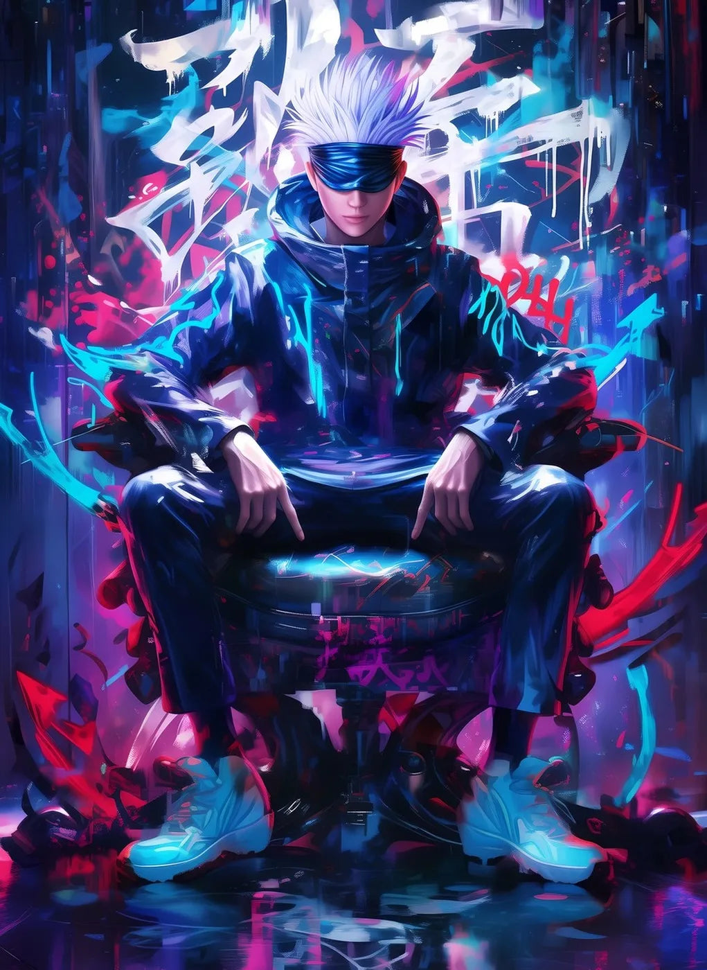 Neon Throne Gojo Satoru Cyberpunk CO13363 - Image 2