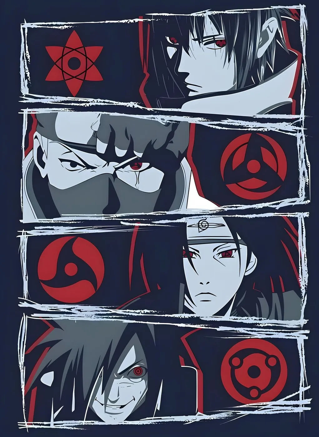 Naruto Sasuke Uchiha Kakashi Hatake Sharingan Montage CO14310 - Image 2