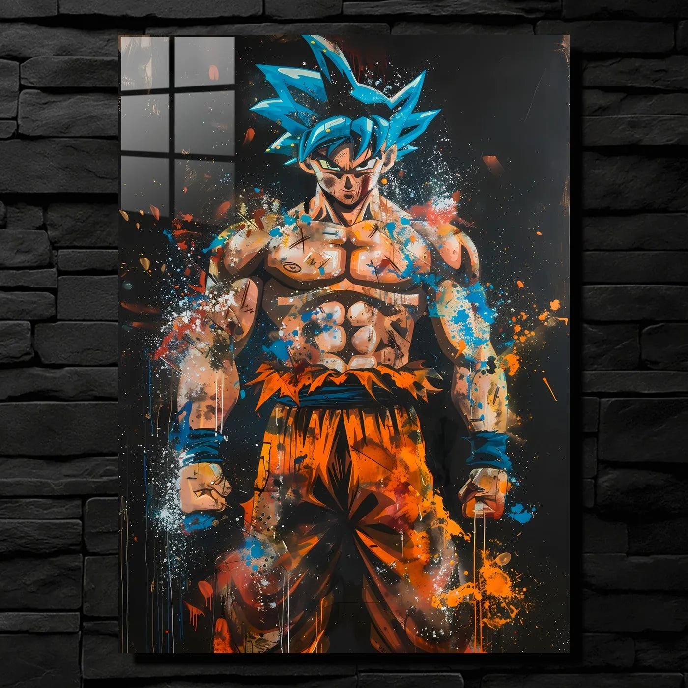 Super Saiyan Blue Goku Splatter Art CO13402 - Image 1