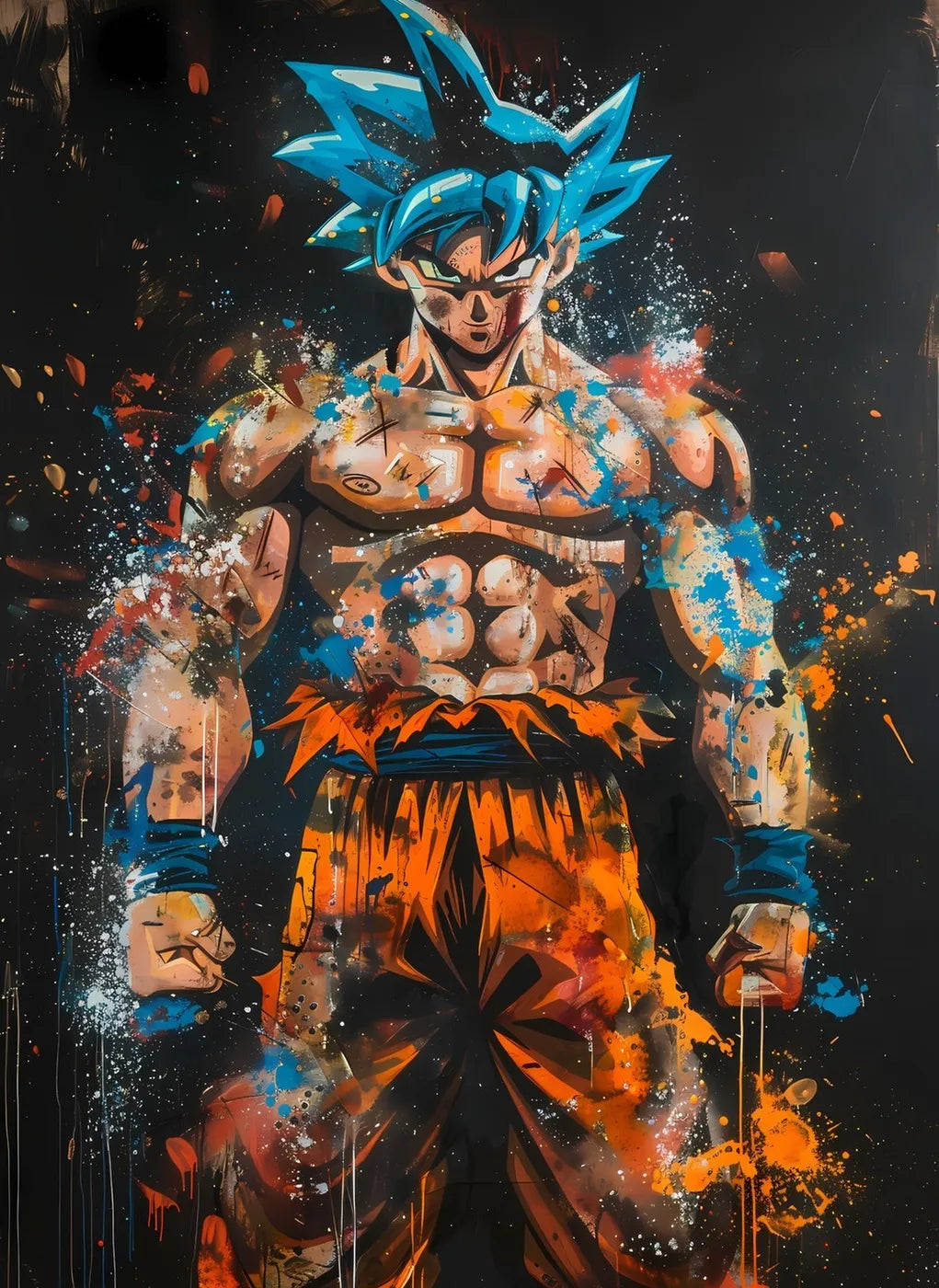 Super Saiyan Blue Goku Splatter Art CO13402 - Image 2