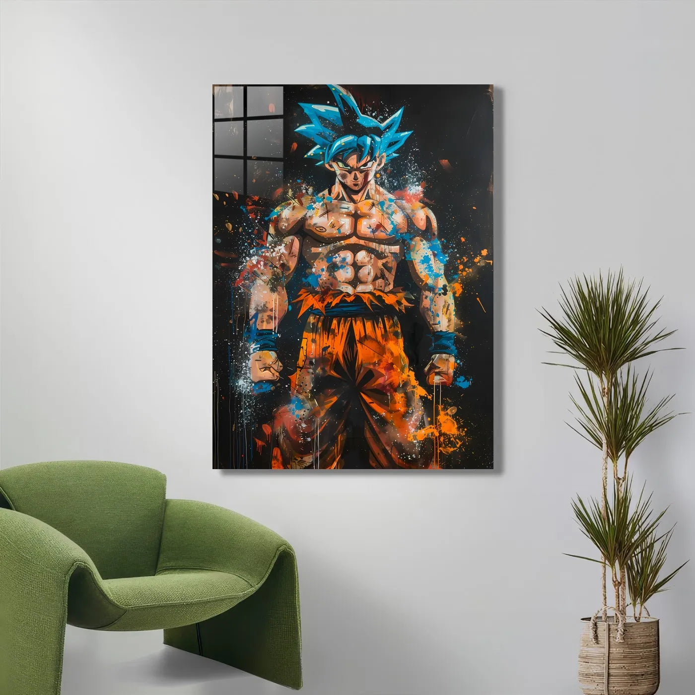 Super Saiyan Blue Goku Splatter Art CO13402 - Image 5