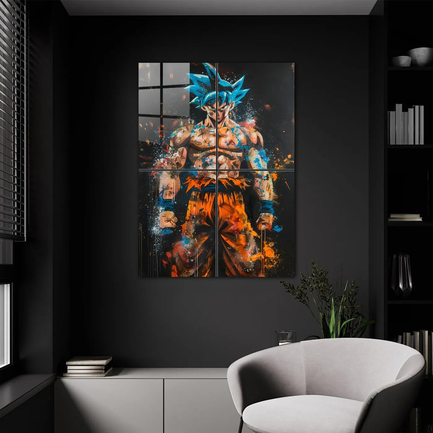 Super Saiyan Blue Goku Splatter Art CO13402 - Image 9